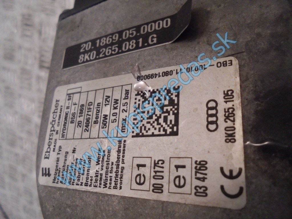 Nezávislé kúrenie Eberspächer AUDI A5 A4 8K0
